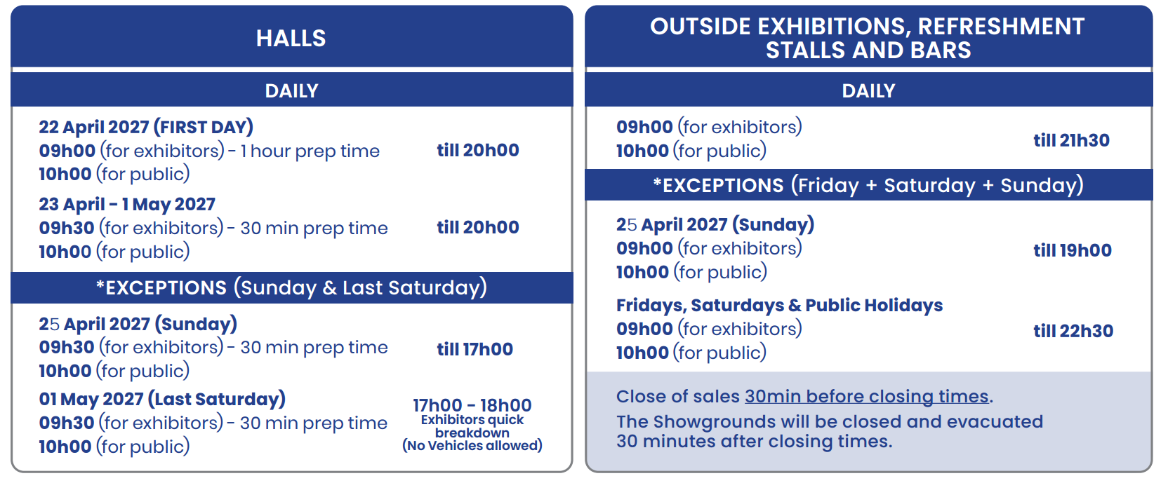 Exhibition Hours